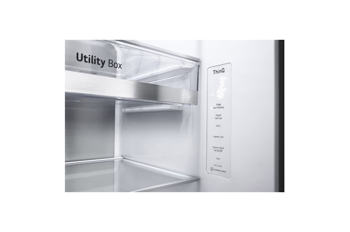 LG Side-by-Side mit InstaView Door-in-Door® | Eis-, Crushed Ice- und Wasserspender | 635 Liter Kapazität | Energieeffizienzklasse E | Interner Wassertank 4L | Metal Sorbet |, GSXV91MBAE.AMBQEUR