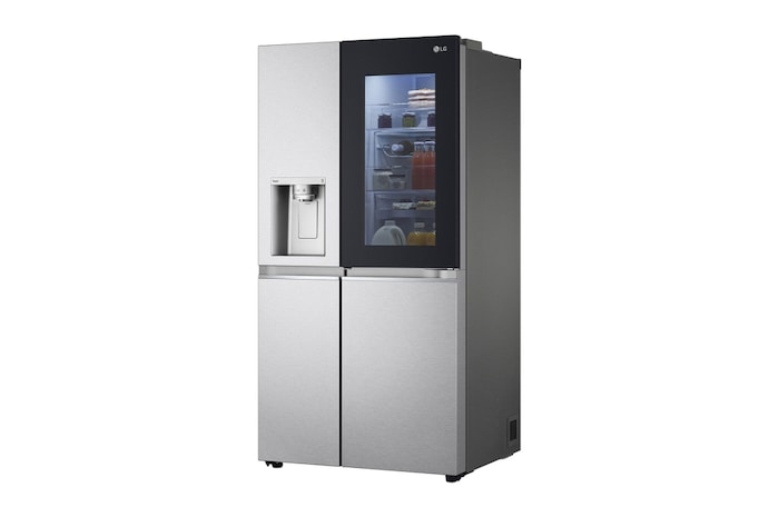LG Side-by-Side mit InstaView Door-in-Door® | Eis-, Crushed Ice- und Wasserspender | 635 Liter Kapazität | Energieeffizienzklasse E | Interner Wassertank 4L | Metal Sorbet |, GSXV91MBAE.AMBQEUR