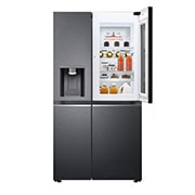 LG Side-by-Side mit  InstaView Door-in-Door® | Eis-, Crushed Ice- und Wasserspender  | 635 Liter Kapazität | Energieeffizienzklasse E | Interner Wassertank 4L | Matte Black | GSXV91MCAE, GSXV91MCAE