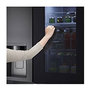 LG Side-by-Side mit  InstaView Door-in-Door® | Eis-, Crushed Ice- und Wasserspender  | 635 Liter Kapazität | Energieeffizienzklasse E | Interner Wassertank 4L | Matte Black | GSXV91MCAE, GSXV91MCAE