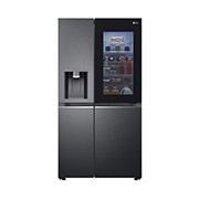 Vorderseite von Side-by-Side mit InstaView Door-in-Door® | Eis-, Crushed Ice- und Wasserspender  | 635 Liter Kapazität | Energieeffizienzklasse F | Interner Wassertank 4L | Matte Black | GSXV91MCAF GSXV91MCAF