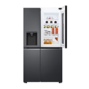 LG Side-by-Side mit InstaView Door-in-Door®  | Eis-, Crushed Ice- und Wasserspender | 635 Liter Kapazität | Energieeffizienzklasse E | Interner Wassertank 4L | Matte Black | GSXV91MCLE, GSXV91MCLE