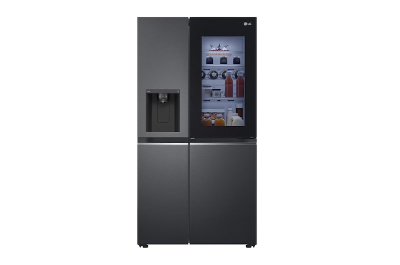 LG Side-by-Side Kühlschrank mit InstaView Door-in-Door® (E, 635L, 179cm hoch) mit Eis-, Crushed Ice- und Wasserspender & internem Wassertank | GSXV91MCLE, GSXV91MCLE