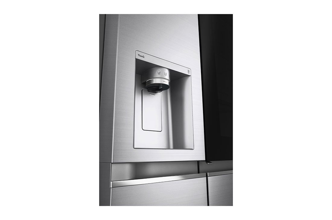 LG Side-by-Side Kühlschrank mit InstaView Door-in-Door® (EEK E, 635L, 179cm hoch) mit Eis-, Crushed Ice- und Wasserspender & internem Wassertank | GSXV91PZAE, GSXV91PZAE
