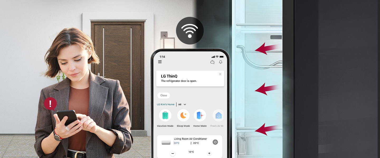 Hinweis bei geöffneter Tür