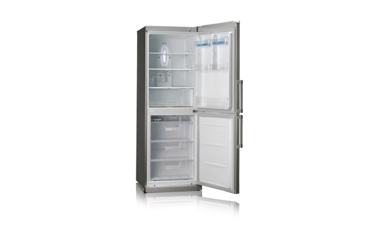 LG Kühl- Gefrierkombination mit LED Display, LED Innenbeleuchtung, Multiairflow Umluftkühlung, Energieeffizienzklasse A+ und Total No Frost-Technik, GB3129PVJW