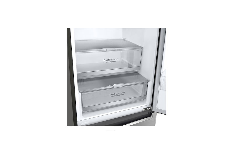 LG Kühl-Gefrierkombination | 341 Liter Nutzinhalt | Energieeffizienzklasse D | Steel | 186 cm | Inverter-Linearkompressor | GBB72SWEFN, GBB71PZDFN