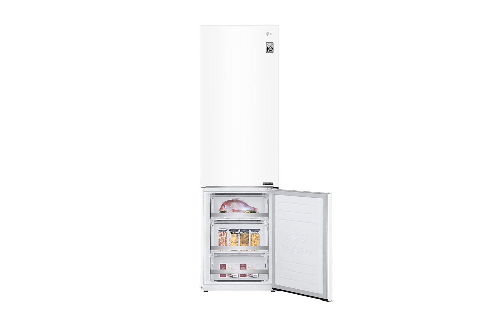 LG Kühl-Gefrierkombination | 384 Liter Nutzinhalt | Energieeffizienzklasse D | Premium Weiß |203 cm | GBB72SWEFN, GBB72SWEFN