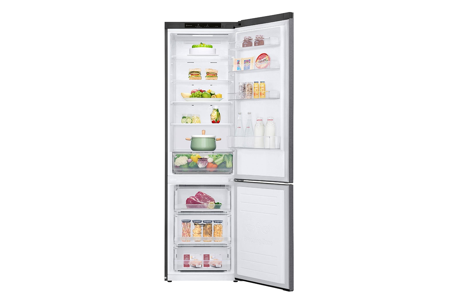 LG Kühl-Gefrierkombination | 384 Liter Nutzinhalt | Energieeffizienzklasse E | Dark Graphite | 203 cm | Smart Inverter Compressor® | GBP32DSLZN, GBP32DSLZN