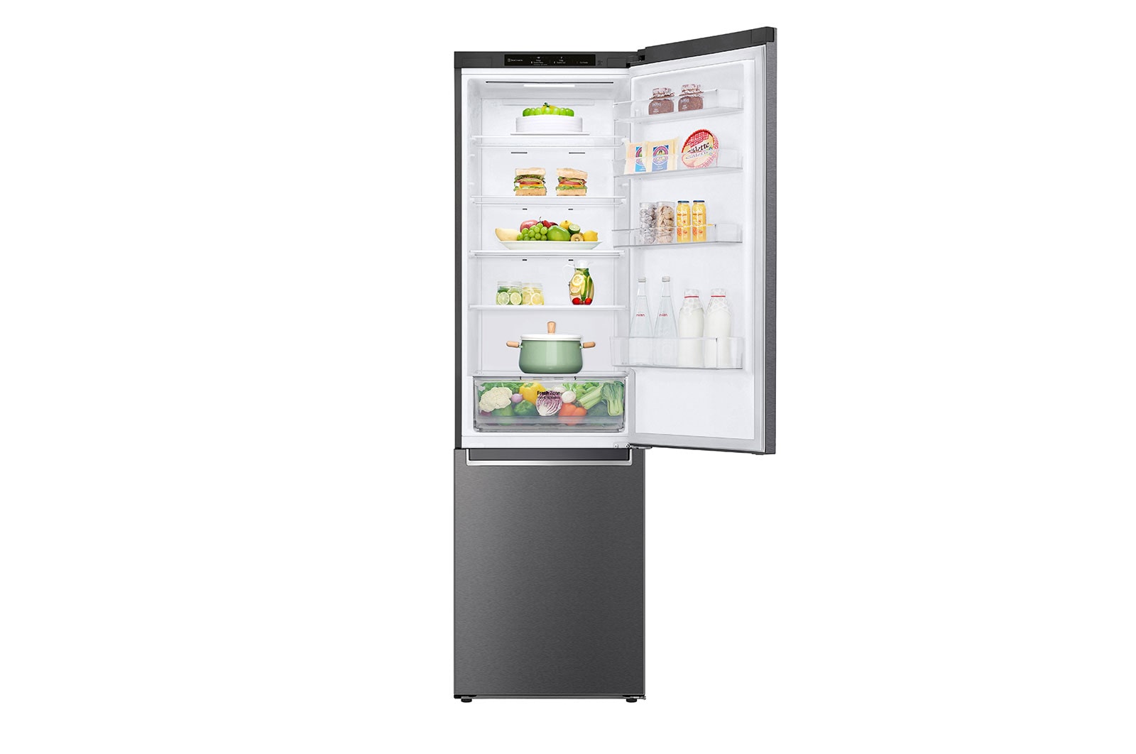 LG Kühl-Gefrierkombination | 384 Liter Nutzinhalt | Energieeffizienzklasse E | Dark Graphite | 203 cm | Smart Inverter Compressor® | GBP32DSLZN, GBP32DSLZN