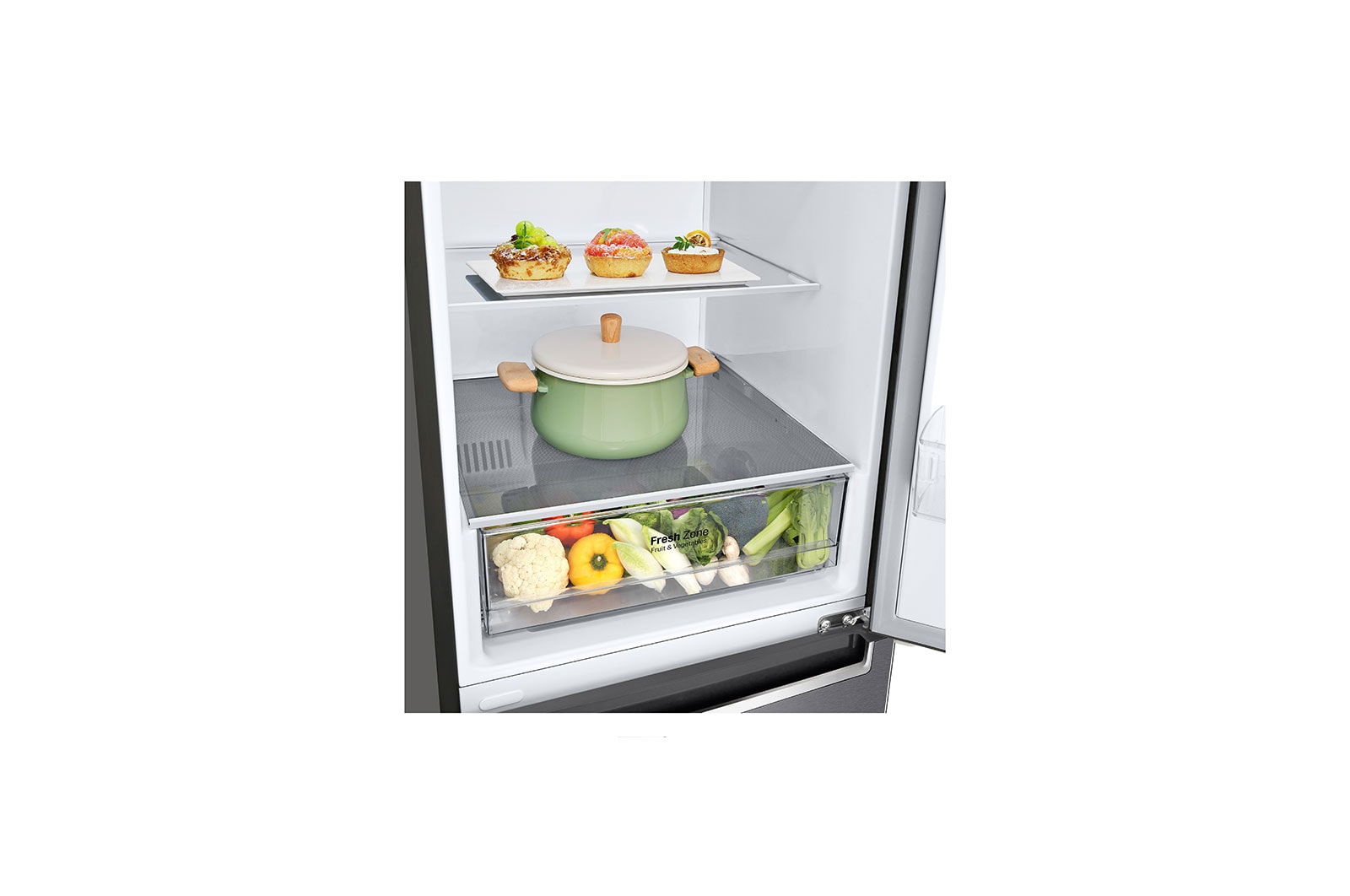LG Kühl-Gefrierkombination | 384 Liter Nutzinhalt | Energieeffizienzklasse E | Dark Graphite | 203 cm | Smart Inverter Compressor® | GBP32DSLZN, GBP32DSLZN