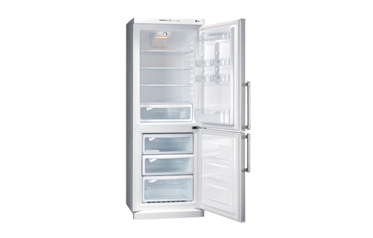 LG Kühl- Gefrierkombination mit Energieeffizienzklasse A+, Security-Glas-Abstellflächen und transparenten Gefrierschubladen, GC-379BLW