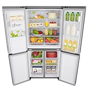 LG Multi-Door mit Eis-, Crushed Ice- und Wasserspender | 506 Liter Kapazität | Energieeffizienzklasse E |  Festwasseranschluss | Steel | GML844PZKZ, GML844PZKZ