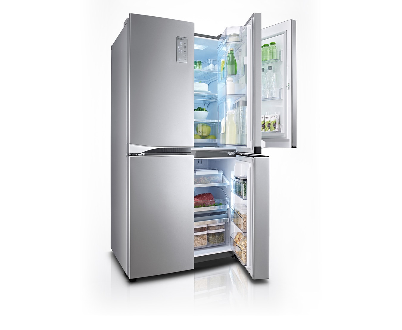 LG Multi Door Kühlgerät mit 601 Litern Nutzinhalt und Smart Eco Door, GMM916NSHV