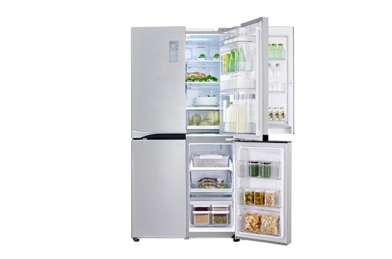 LG Multi Door Kühlgerät mit 601 Litern Nutzinhalt, A++ und Smart Eco Door, GMM916NSHZ