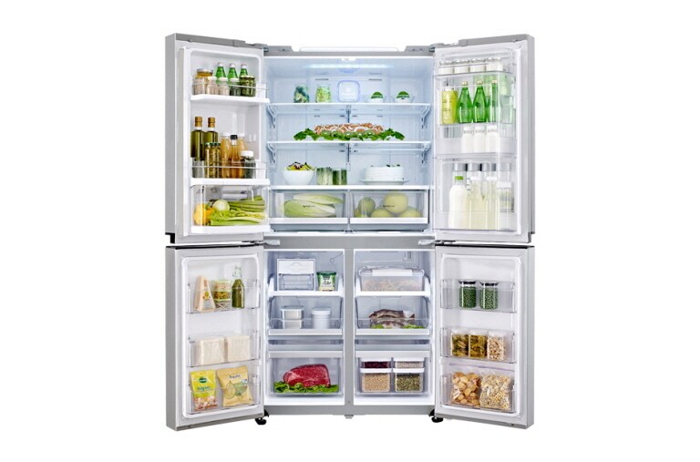 LG Multi Door Kühlgerät mit 601 Litern Nutzinhalt, A++ und Smart Eco Door, GMM916NSHZ