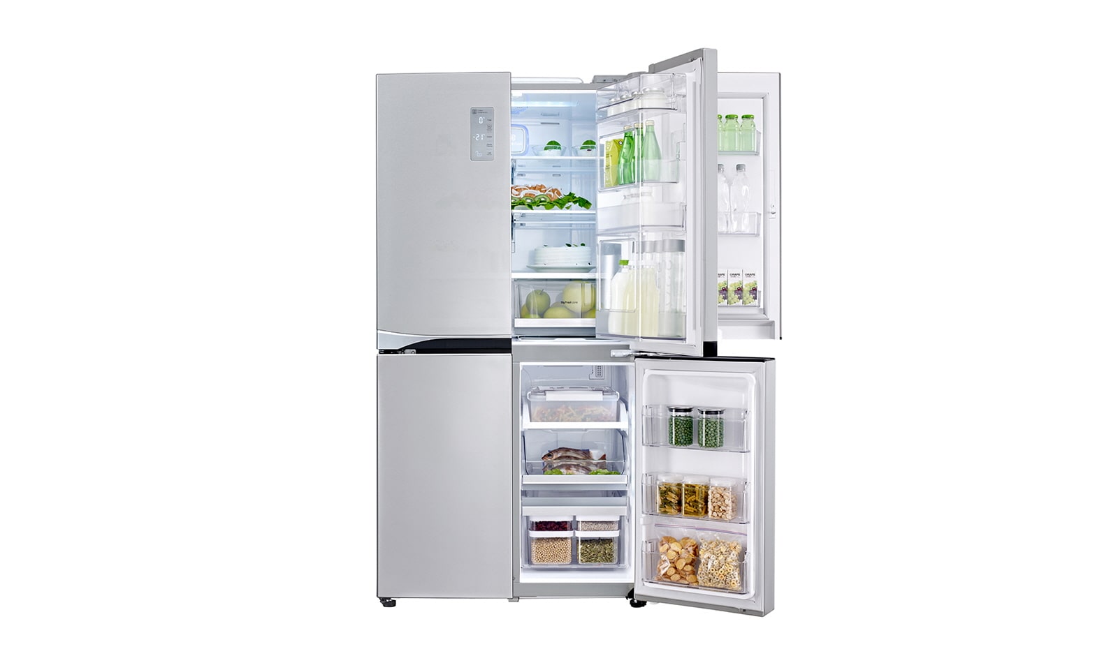 LG Multi Door Kühlgerät mit 601 Litern Nutzinhalt, A++ und Smart Eco Door, GMM916NSHZ
