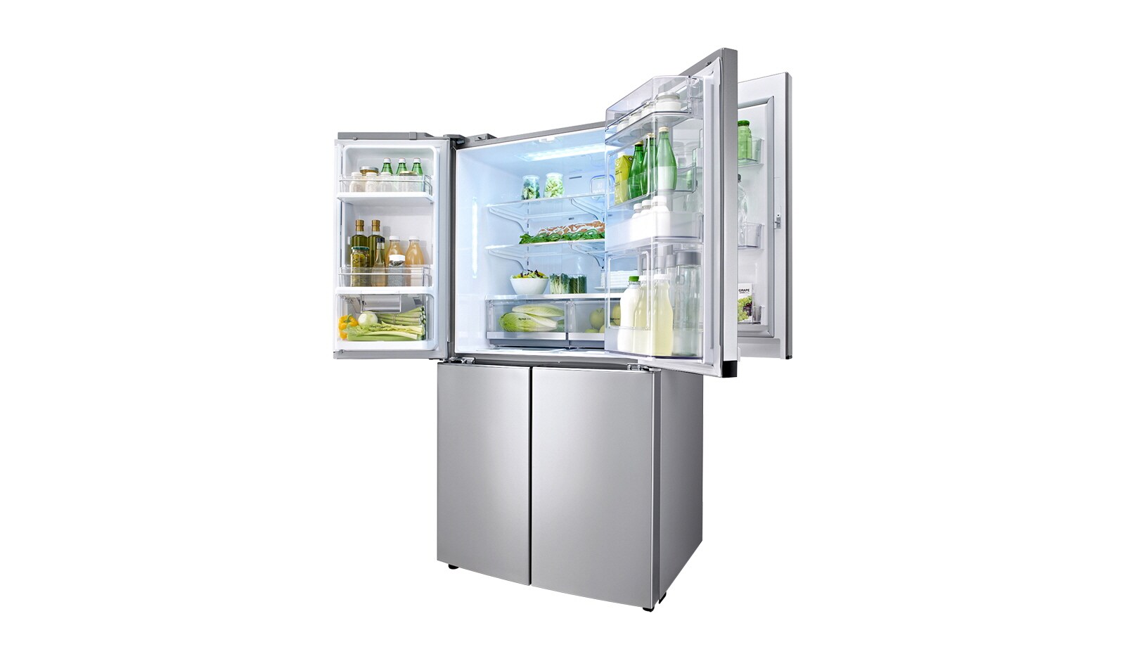 LG Multi Door Kühlgerät mit 601 Litern Nutzinhalt, A++ und Smart Eco Door, GMM916NSHZ