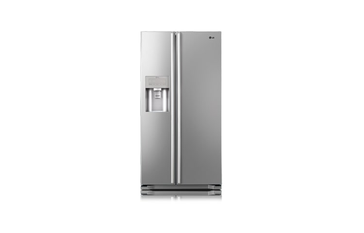 Vorderseite von LG Side-by-Side-Kühlschrank mit, mehr Flexibilität und innovativen Frische-Features wie Fresh O Zone. GS5163PVLZ