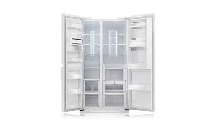 LG Extravaganter Side-by-Side, designt von Alessandro Mendini. Mit Smart Eco Door, 606 Liter Nutzinhalt und Dual Tower-LED-Innenbeleuchtung, GS9566MNAV