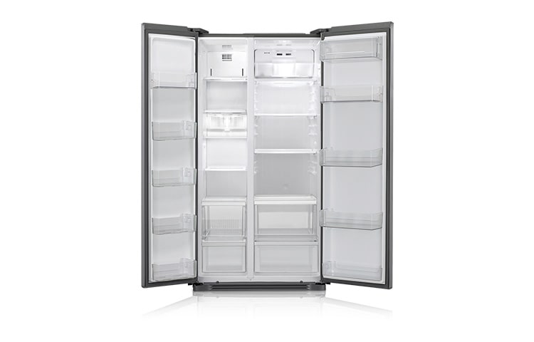 LG Side-by-Side-Kühlschrank mit Total No Frost Technologie, Moist Balance Crisper und Premium Platinum Oberfläche, GSB325PVQV