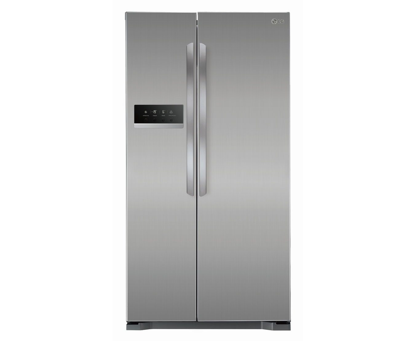 Vorderseite von Side-by-Side-Kühlschrank mit Total No Frost Technologie, Moist Balance Crisper und Steel Oberfläche GSB325PZQZ