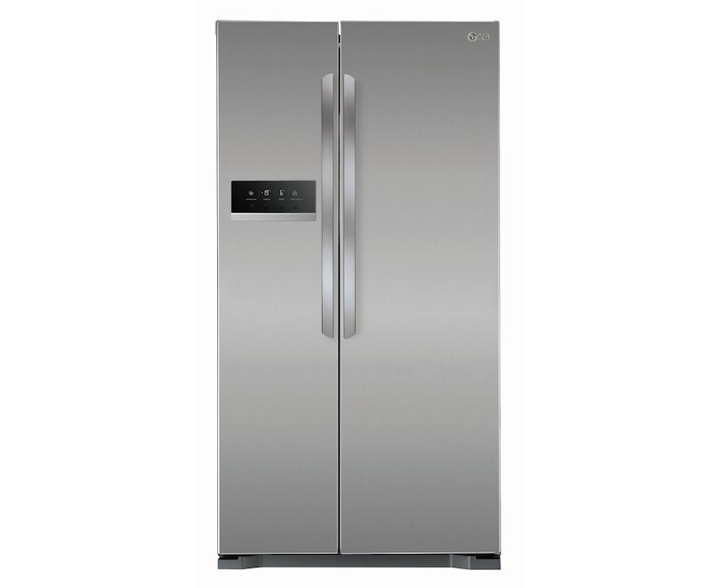 LG Side-by-Side-Kühlschrank mit Total No Frost Technologie, Moist Balance Crisper und Steel Oberfläche, GSB325PZQZ