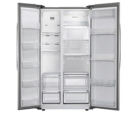 LG Side-by-Side-Kühlschrank mit Total No Frost Technologie, Moist Balance Crisper und Steel Oberfläche, GSB325PZQZ