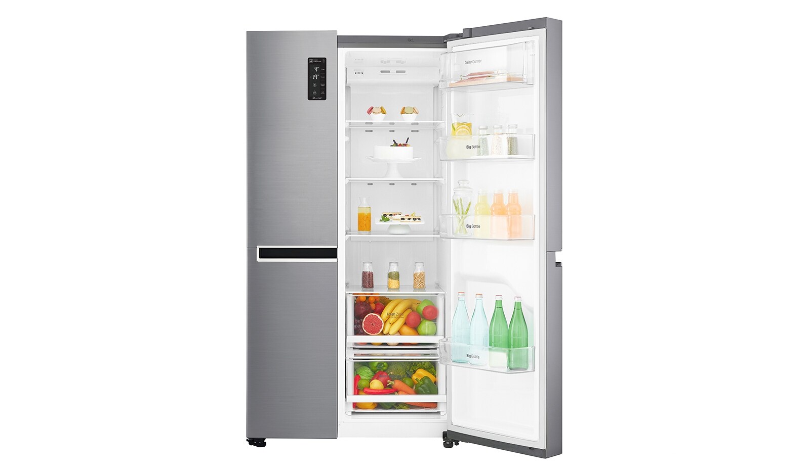 LG Side-by-Side mit 626 Litern Kapazität | Energieeffizienzklasse* F, GSB760PZXZ