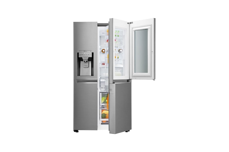 LG Side-by-Side mit InstaView Door-in-Door ®  | Eis-, Crushed Ice- und Wasserspender | 625 Liter Kapazität | Energieeffizienzklasse F | Interner Wassertank 4L | Steel | GSI961PZAZ, GSI961PZAZ