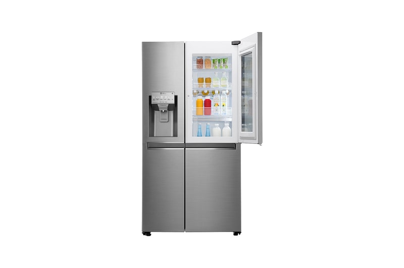 LG Side-by-Side mit InstaView Door-in-Door ®  | Eis-, Crushed Ice- und Wasserspender | 625 Liter Kapazität | Energieeffizienzklasse F | Interner Wassertank 4L | Steel | GSI961PZAZ, GSI961PZAZ