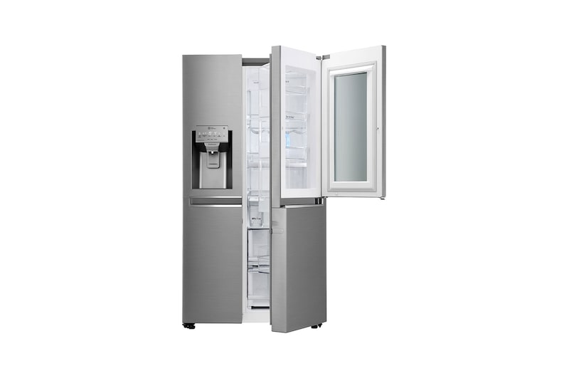 LG Side-by-Side mit InstaView Door-in-Door ®  | Eis-, Crushed Ice- und Wasserspender | 625 Liter Kapazität | Energieeffizienzklasse F | Interner Wassertank 4L | Steel | GSI961PZAZ, GSI961PZAZ