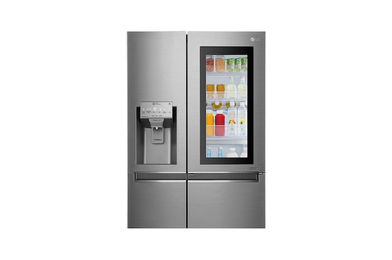 LG Side-by-Side mit InstaView Door-in-Door ®  | Eis-, Crushed Ice- und Wasserspender | 625 Liter Kapazität | Energieeffizienzklasse F | Interner Wassertank 4L | Steel | GSI961PZAZ, GSI961PZAZ