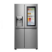 Vorderseite von Side-by-Side mit InstaView Door-in-Door ®  | Eis-, Crushed Ice- und Wasserspender | 625 Liter Kapazität | Energieeffizienzklasse F | Interner Wassertank 4L | Steel | GSI961PZAZ GSI961PZAZ