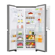 LG Side-by-Side mit InstaView Door-in-Door ®  | Eis-, Crushed Ice- und Wasserspender | 625 Liter Kapazität | Energieeffizienzklasse F | Interner Wassertank 4L | Steel | GSI961PZAZ, GSI961PZAZ