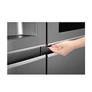 LG Side-by-Side mit InstaView Door-in-Door ®  | Eis-, Crushed Ice- und Wasserspender | 625 Liter Kapazität | Energieeffizienzklasse F | Interner Wassertank 4L | Steel | GSI961PZAZ, GSI961PZAZ