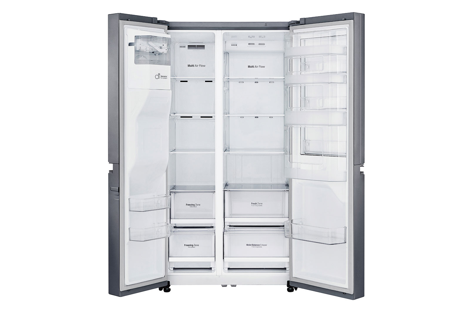 LG Side-by-Side mit Door-in-Door® |  Eis-, Crushed Ice- und Wasserspender  | 625 Liter Kapazität | Energieeffizienzklasse F | Festwasseranschluss  | Dark Graphite | GSJ470DIDV, GSJ470DIDV