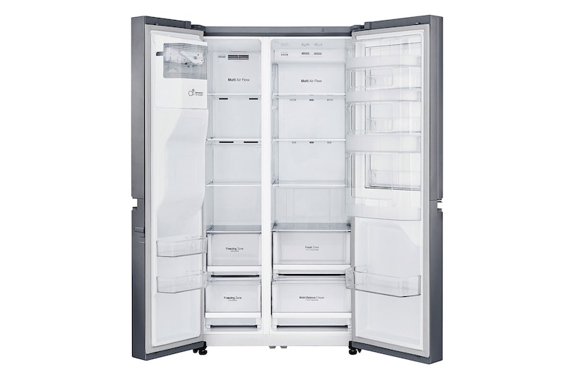 LG Side-by-Side mit Door-in-Door® |  Eis-, Crushed Ice- und Wasserspender  | 625 Liter Kapazität | Energieeffizienzklasse F | Festwasseranschluss  | Dark Graphite | GSJ470DIDV, GSJ470DIDV