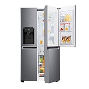 LG Side-by-Side mit Door-in-Door® |  Eis-, Crushed Ice- und Wasserspender  | 625 Liter Kapazität | Energieeffizienzklasse F | Festwasseranschluss  | Dark Graphite | GSJ470DIDV, GSJ470DIDV