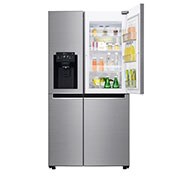 LG Side-by-Side mit Door-in-Door® |  Eis-, Crushed Ice- und Wasserspender  | 625 Liter Kapazität | ​Energieeffizienzklasse​ F | Festwasseranschluss | Steel | GSJ760PZZZ, GSJ760PZZZ