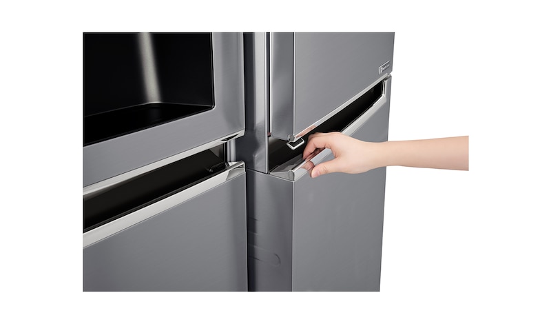LG Side-by-Side mit Door-in-Door® |  Eis-, Crushed Ice- und Wasserspender  | 625 Liter Kapazität | Energieeffizienzklasse F | Interner Wassertank 4L | Steel | GSJ761PZTZ, GSJ761PZTZ