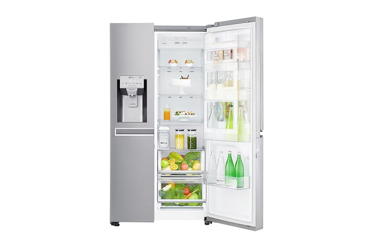 LG Side-by-Side mit Total No Frost | Eis-, Crushed Ice- und Wasserspender| Energieeffizienzklasse*  F, GSJ961NSUZ