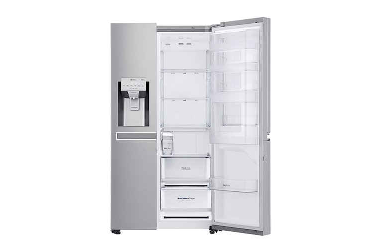 LG Side-by-Side mit Total No Frost | Eis-, Crushed Ice- und Wasserspender| Energieeffizienzklasse*  F, GSJ961NSUZ