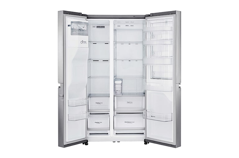 LG Side-by-Side mit Total No Frost | Eis-, Crushed Ice- und Wasserspender| Energieeffizienzklasse*  F, GSJ961NSUZ