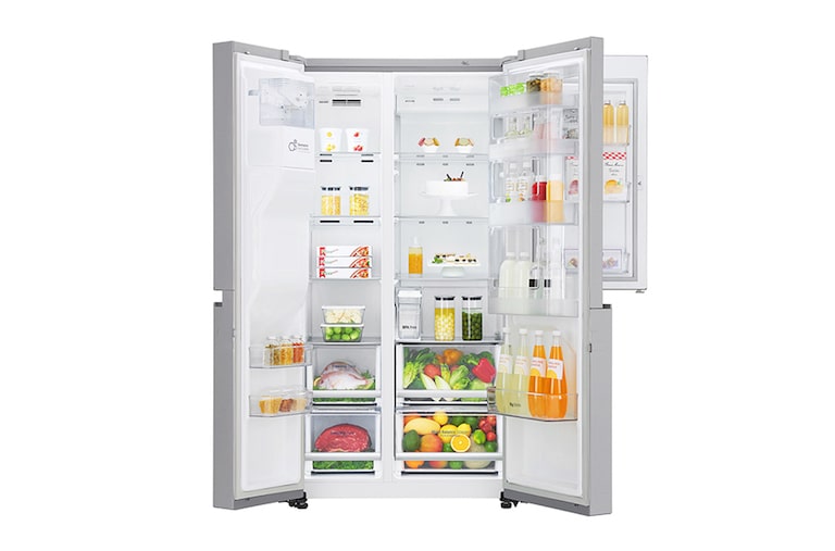 LG Side-by-Side mit Total No Frost | Eis-, Crushed Ice- und Wasserspender| Energieeffizienzklasse*  F, GSJ961NSUZ
