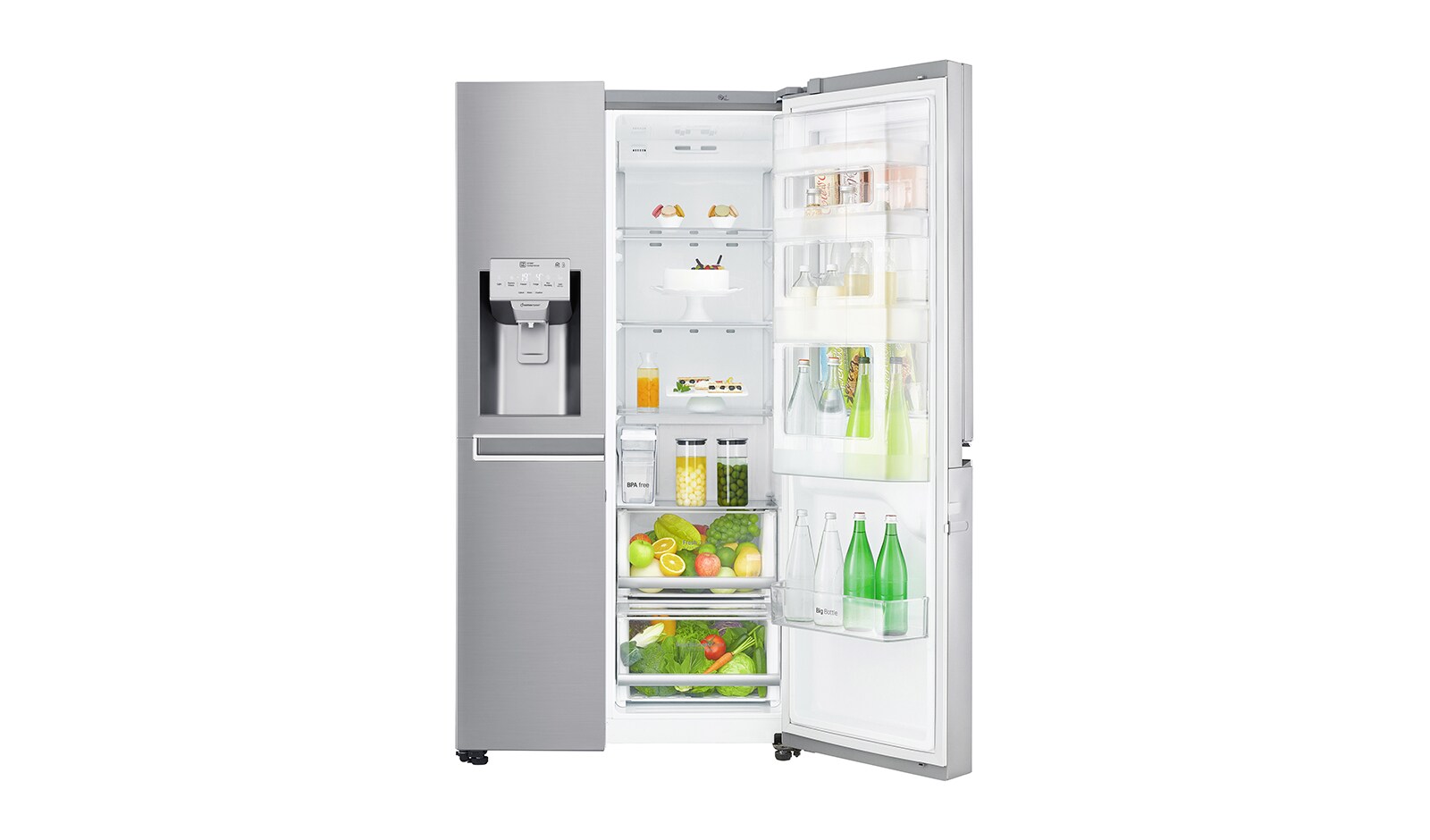 LG Side-by-Side mit Total No Frost | Eis-, Crushed Ice- und Wasserspender| Energieeffizienzklasse*  F, GSJ961NSUZ
