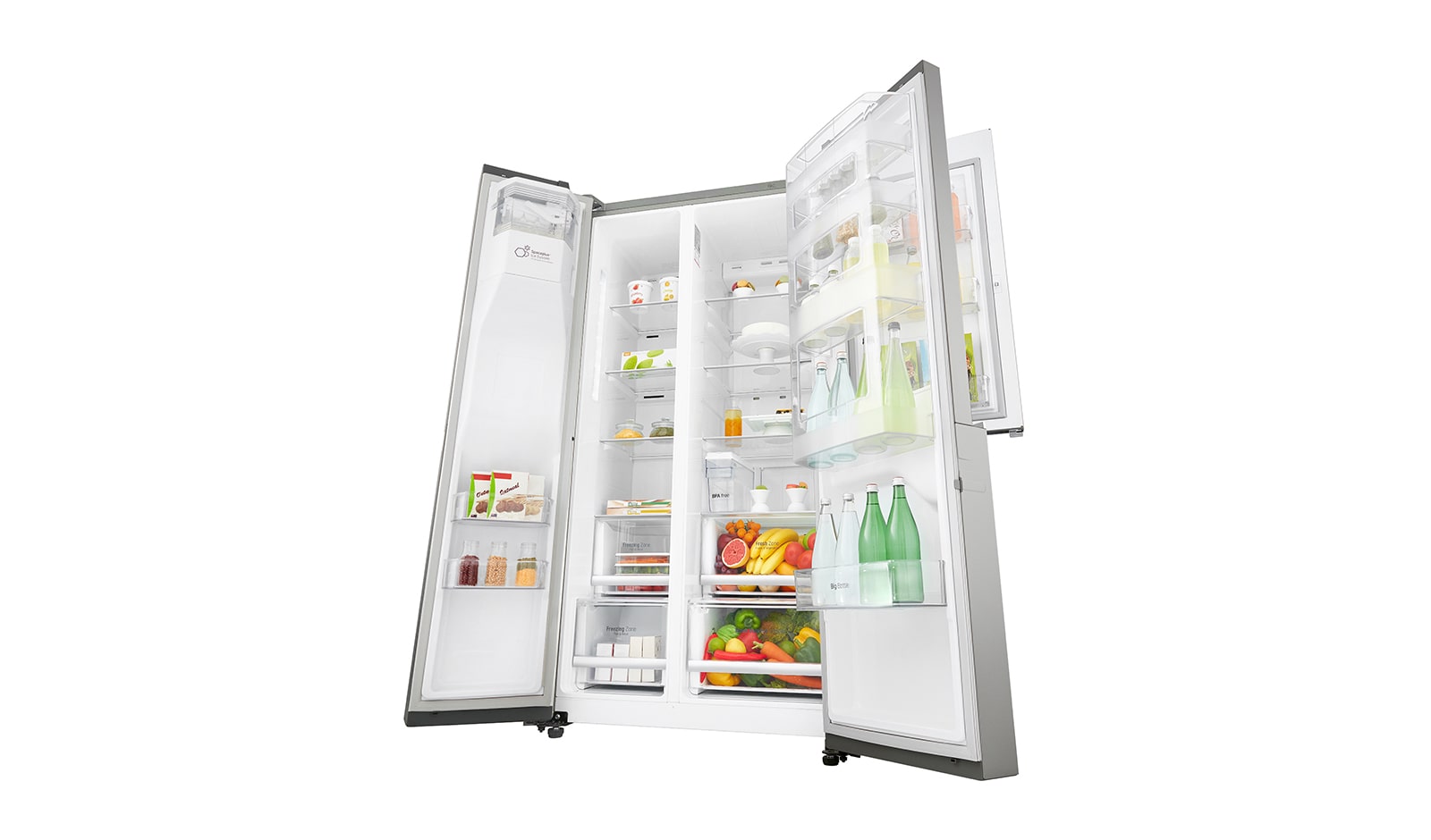 LG Side-by-Side mit Total No Frost | Eis-, Crushed Ice- und Wasserspender| Energieeffizienzklasse*  F, GSJ961NSUZ