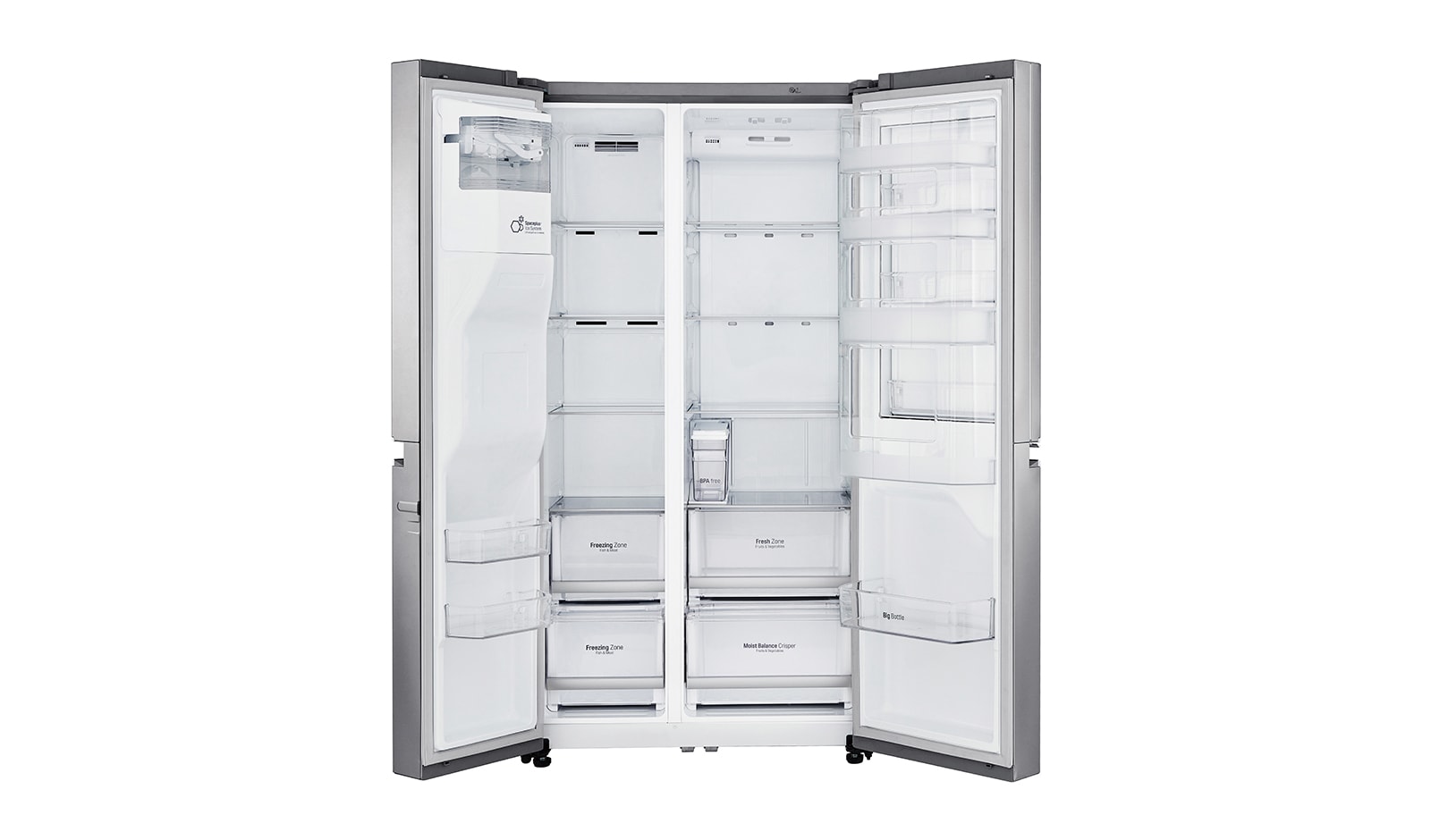 LG Side-by-Side mit Total No Frost | Eis-, Crushed Ice- und Wasserspender| Energieeffizienzklasse*  F, GSJ961NSUZ