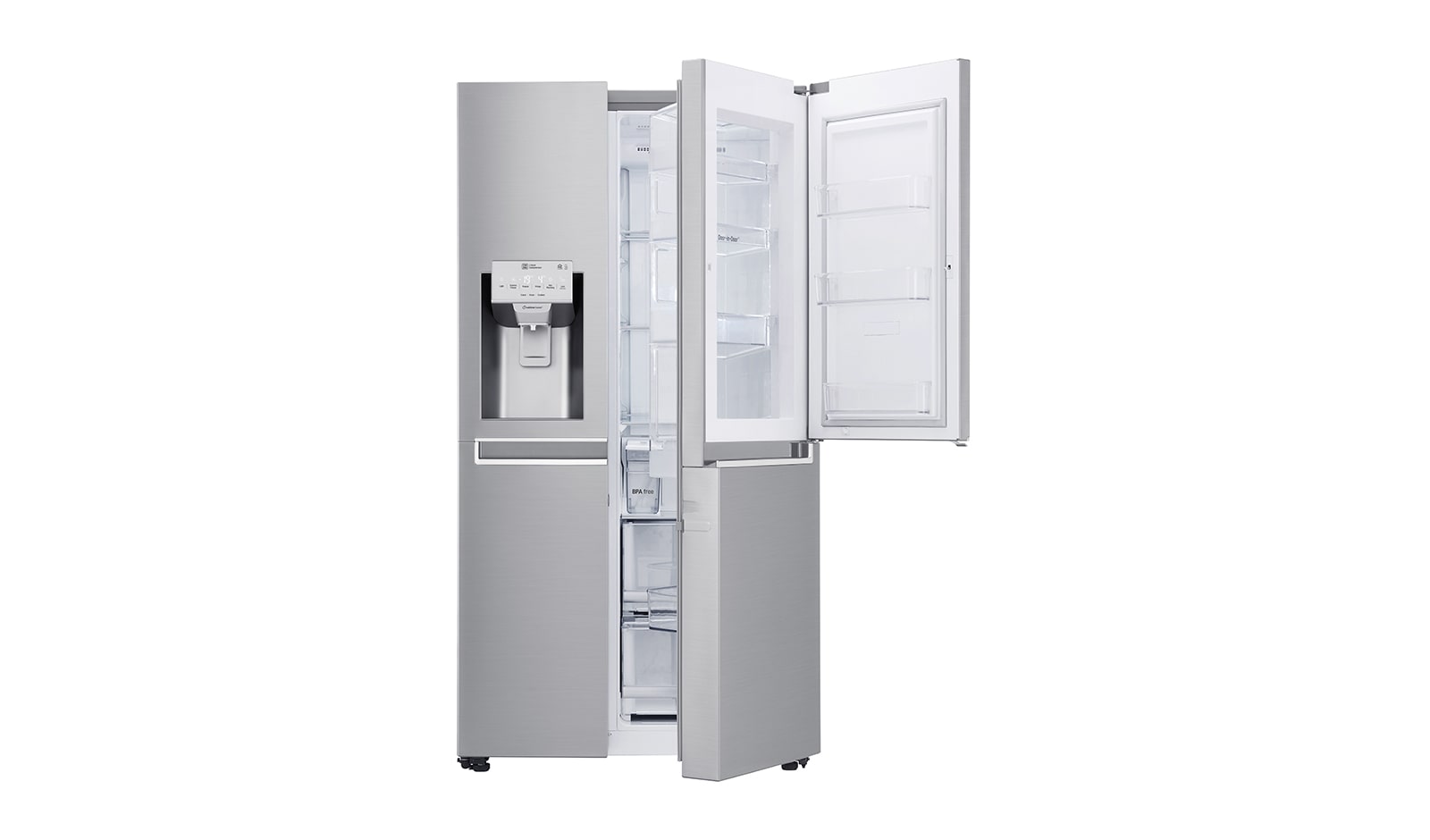 LG Side-by-Side mit Total No Frost | Eis-, Crushed Ice- und Wasserspender| Energieeffizienzklasse*  F, GSJ961NSUZ