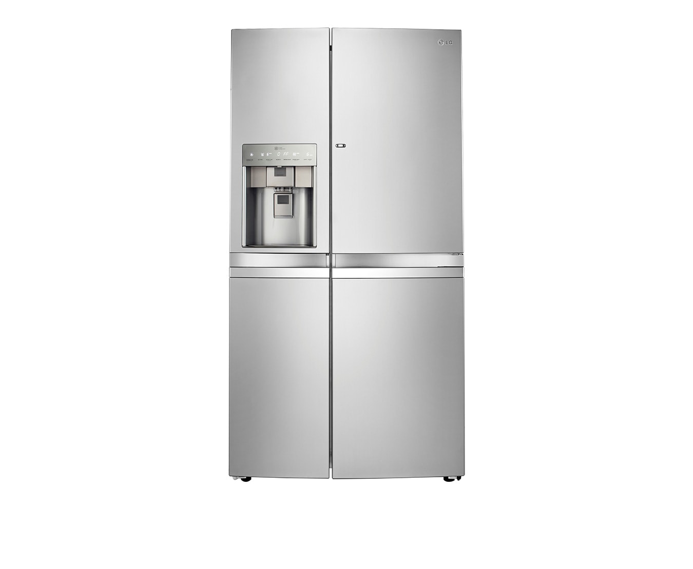 Vorderseite von LG Side-by-Side Kühlschrank mit modernem Design, mehr Flexibilität und Energieeffizienzklasse A&#43;&#43; GSJ976NSBZ